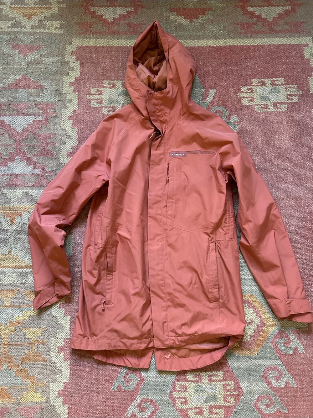 Burton men’s  ski Hooded Jacket in Terracotta
